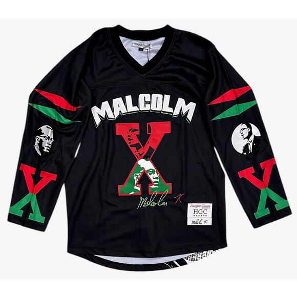 Malcolm X Men's Headgear Classics Premium Embroidered Hockey Jersey - Picture 1 of 6
